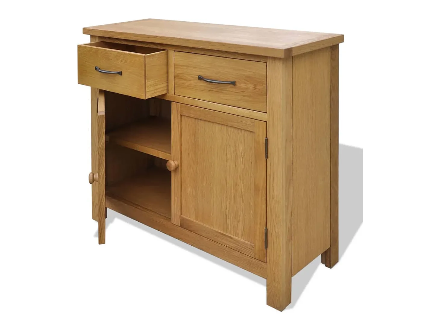 Aparador de madera maciza de roble 90x33,5x83 cm