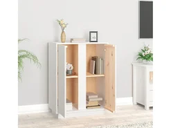 Aparador de madera maciza de pino blanco 60x35x80 cm ES44481