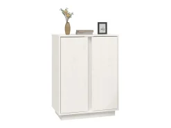 Aparador de madera maciza de pino blanco 60x35x80 cm ES44481
