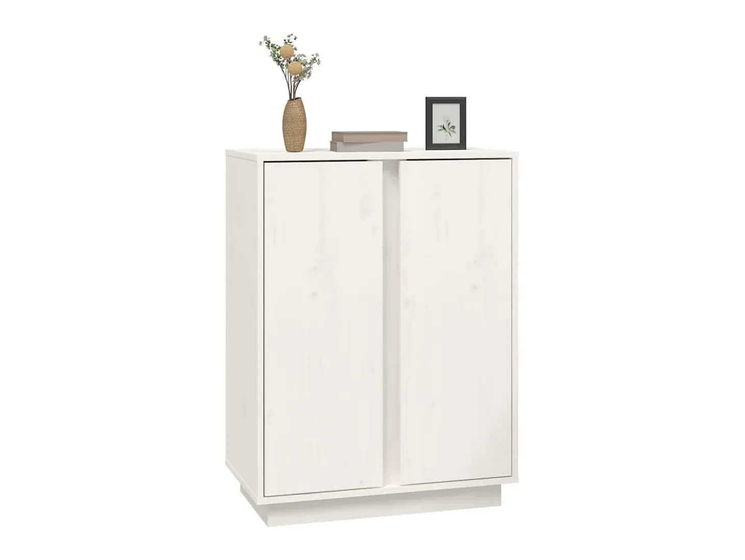 Aparador de madera maciza de pino blanco 60x35x80 cm ES44481