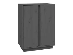 Aparador de madera maciza de pino gris 60x35x80 cm ES23513