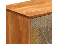 Aparador de madera maciza de acacia 80x30x75 cm
