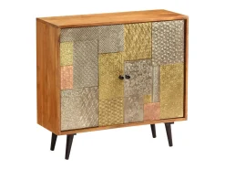 Aparador de madera maciza de acacia 80x30x75 cm