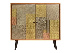 Aparador de madera maciza de acacia 80x30x75 cm