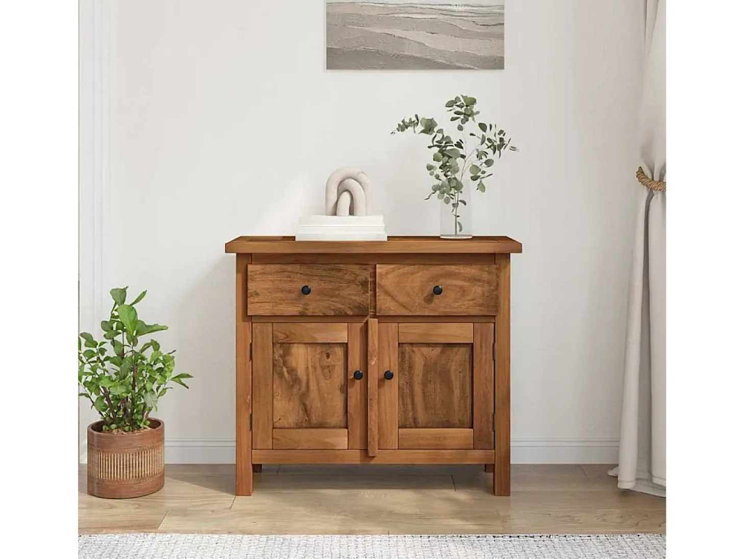 Aparador de madera maciza de caoba 75x30x65 cm