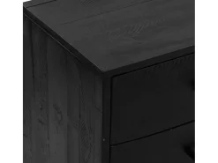 Aparador de madera maciza pino reciclada negro 110x35x70 cm