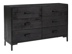 Aparador de madera maciza pino reciclada negro 110x35x70 cm