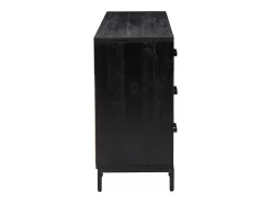 Aparador de madera maciza pino reciclada negro 110x35x70 cm
