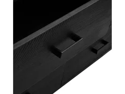 Aparador de madera maciza pino reciclada negro 110x35x70 cm