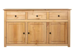 Aparador de madera maciza de pino estilo Panamá 135x40x80 cm ES96952