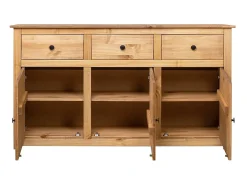 Aparador de madera maciza de pino estilo Panamá 135x40x80 cm ES96952