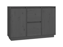 Aparador de madera maciza de pino gris 111x34x75 cm ES10055