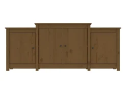 Aparador de madera maciza de pino marrón miel 164x37x68 cm