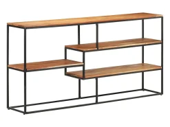 Aparador de madera maciza de acacia 150x30x75 cm