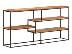Aparador de madera maciza de acacia 150x30x75 cm
