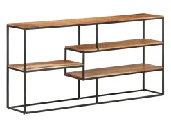 Aparador de madera maciza de acacia 150x30x75 cm