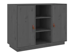 Aparador de madera maciza de pino gris 100x40x75 cm ES69364