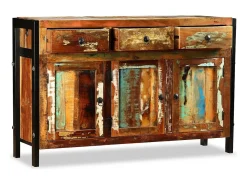 Aparador de madera maciza recuperada 120x35x76 cm