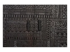 Aparador de madera mango y metal nogal oscuro