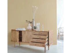Aparador de madera mindi maciza de 175 cm
