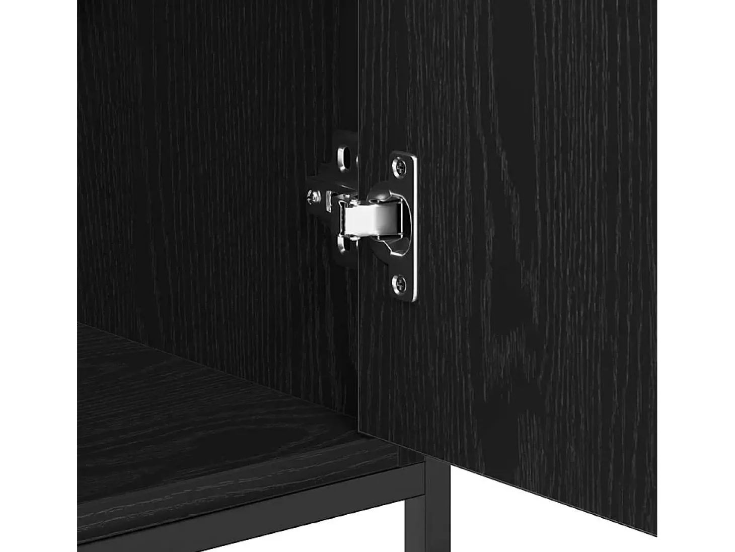 Aparador de madera negra 100x35x80 cm en madera de ingeniería y acero