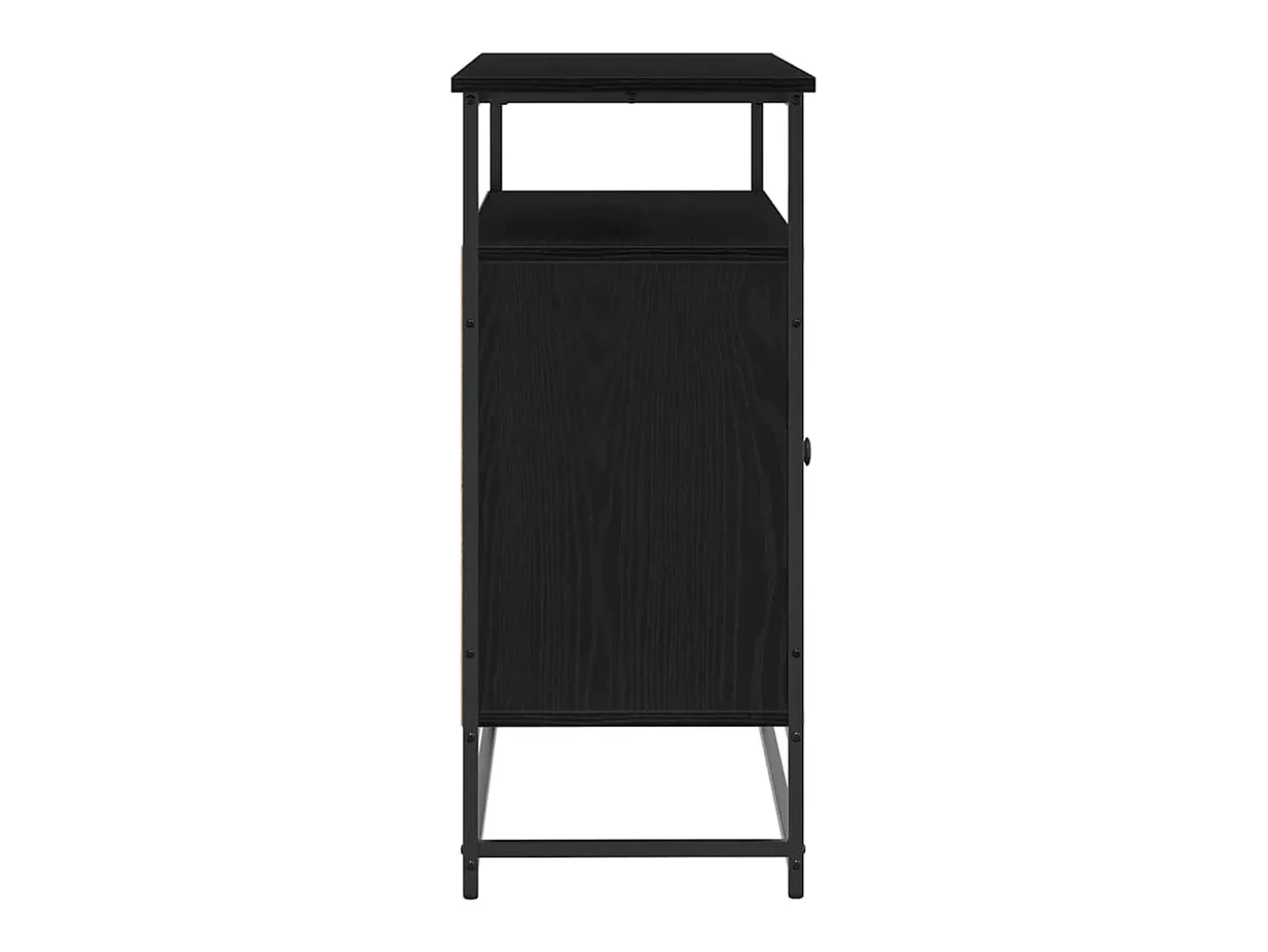 Aparador de madera negra 100x35x80 cm en madera de ingeniería y acero
