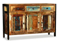 Aparador de madera reciclada maciza 120x35x76 cm