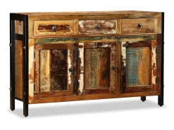 Aparador de madera reciclada maciza 120x35x76 cm