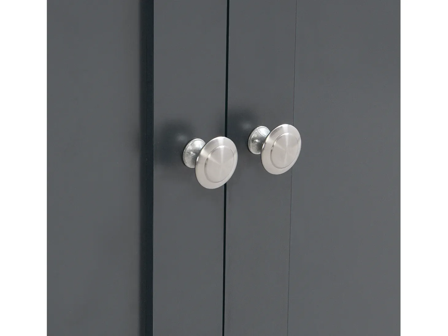 Aparador de madera veteada en gris-negro con 4 puertas y 3 cajones - Madera MDF