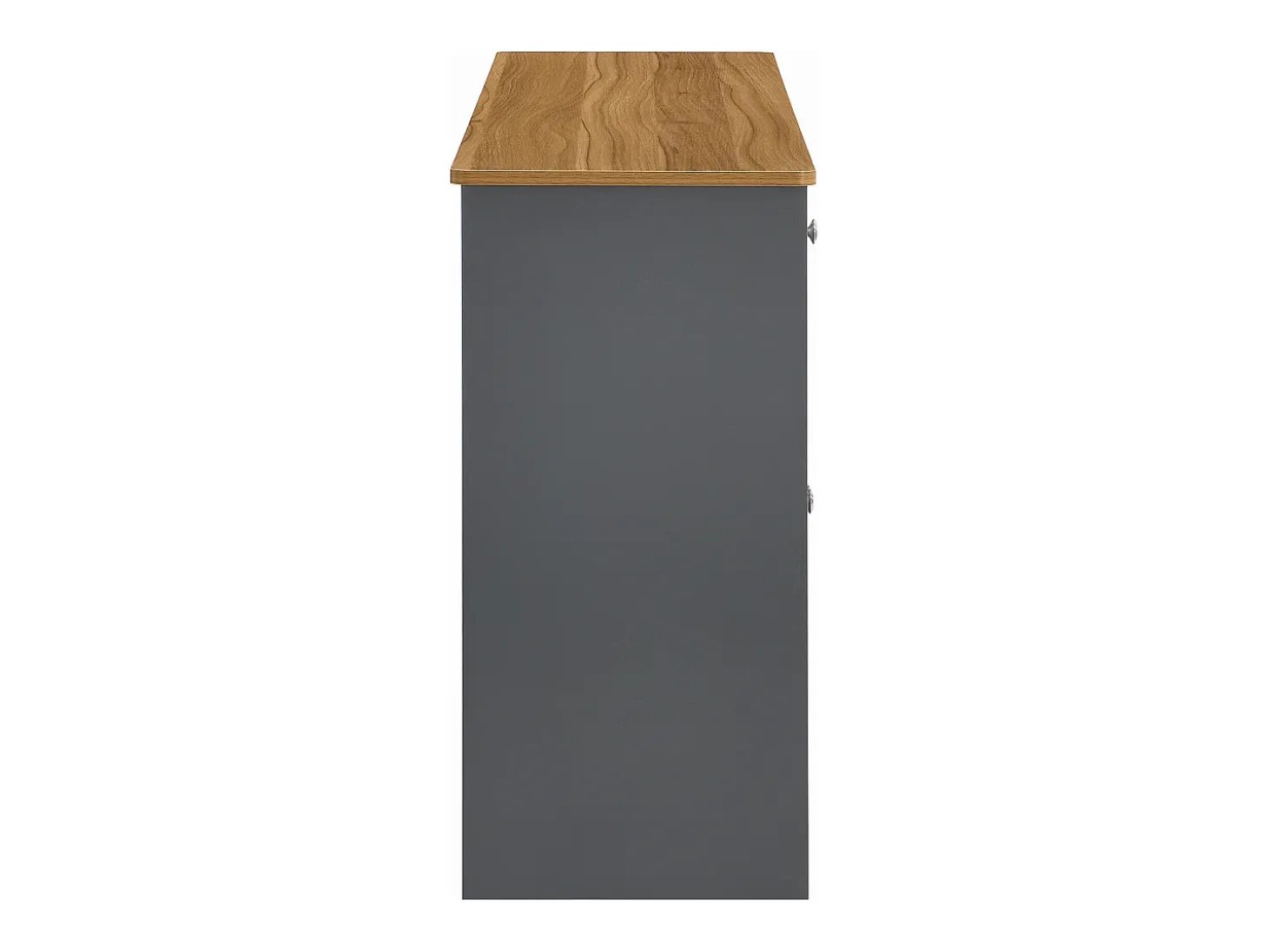 Aparador de madera veteada en gris-negro con 4 puertas y 3 cajones - Madera MDF