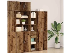 Aparador de madera vieja 30x42,5x185 cm en madera laminada