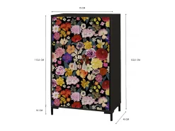 Aparador de MDF con 2 puertas, motivo decorativo Nero, flores multicolor