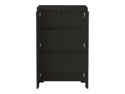 Aparador de MDF con 2 puertas decorativas con motivo floral negro