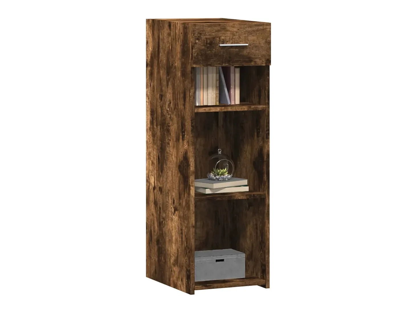 Aparador de roble ahumado 30x42,5x93 cm madera de ingeniería