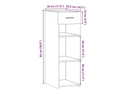 Aparador de roble ahumado 30x42,5x93 cm madera de ingeniería