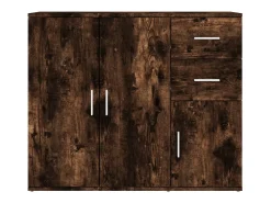 Aparador de roble ahumado 91x29,5x75 cm Madera de ingeniería
