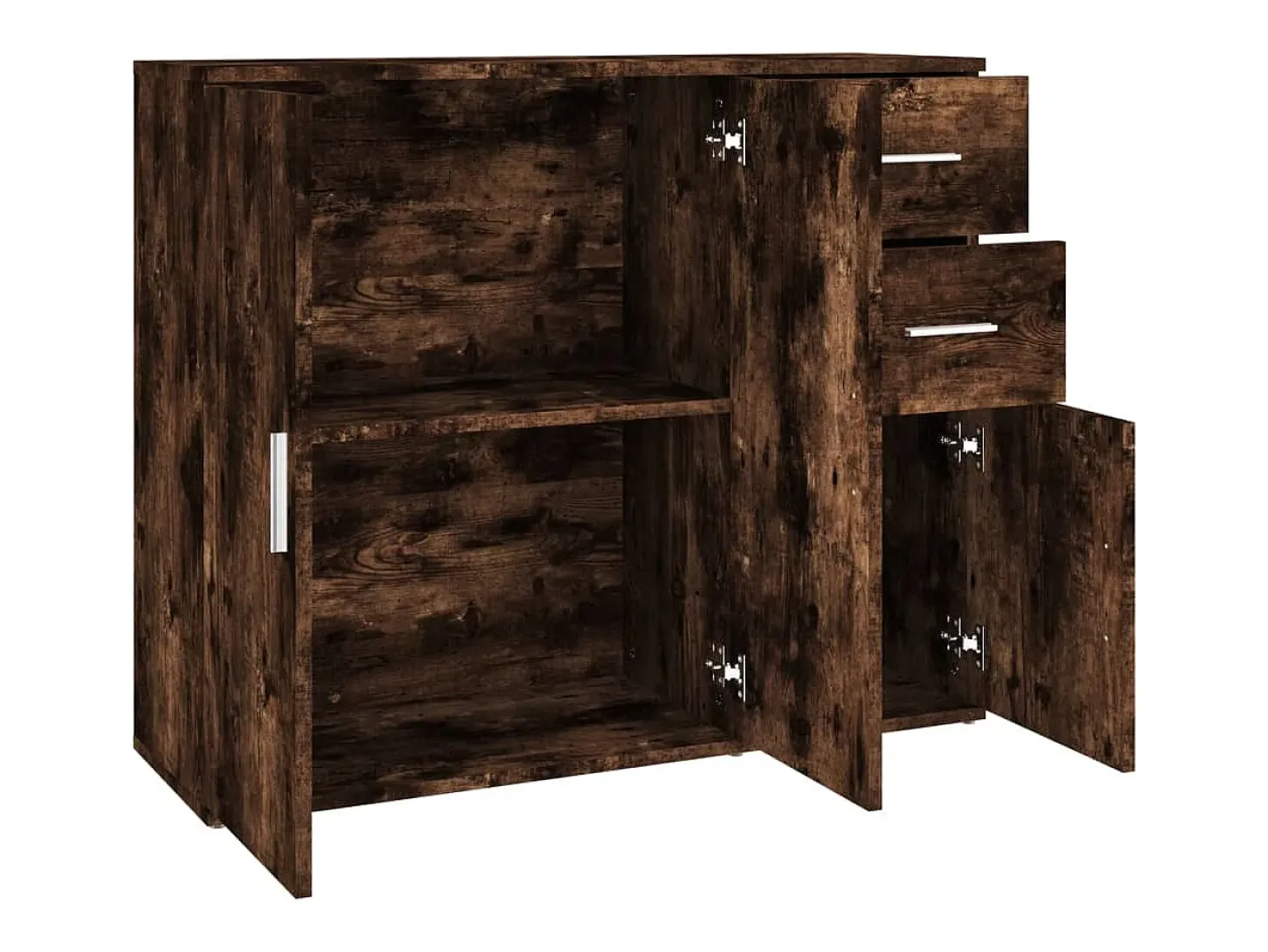 Aparador de roble ahumado 91x29,5x75 cm Madera de ingeniería