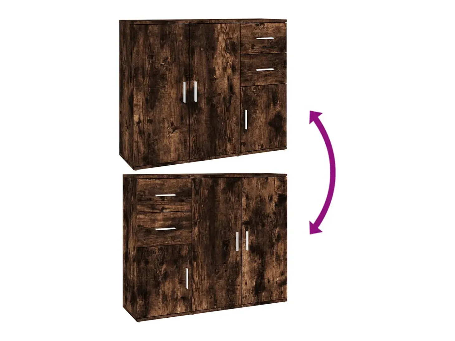 Aparador de roble ahumado 91x29,5x75 cm Madera de ingeniería