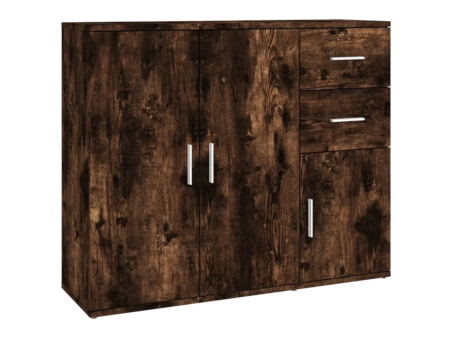 Aparador de roble ahumado 91x29,5x75 cm Madera de ingeniería