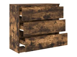 Aparador de roble ahumado 80x35x76 cm madera de ingeniería