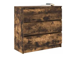 Aparador de roble ahumado 80x35x76 cm madera de ingeniería