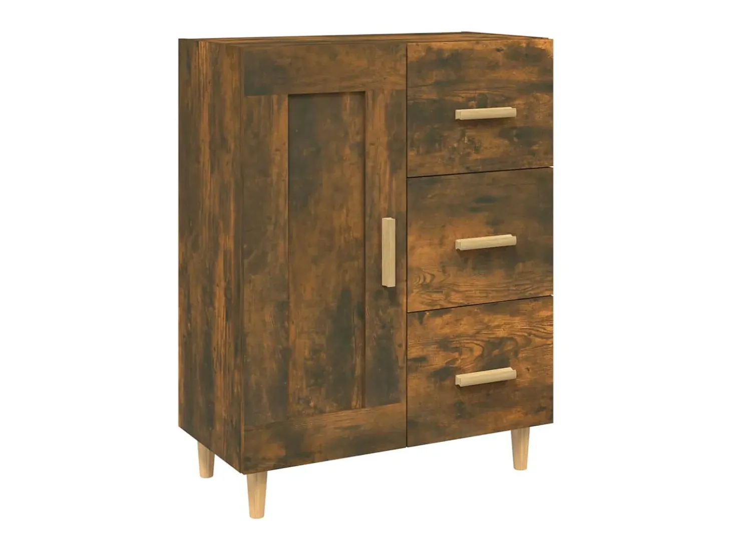 Aparador de roble ahumado 69,5x34x90 cm Madera de ingeniería