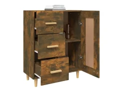 Aparador de roble ahumado 69,5x34x90 cm Madera de ingeniería