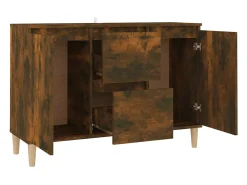 Aparador de roble ahumado 101x35x70 cm Madera de ingeniería