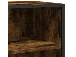 Aparador de roble ahumado 35,5x35x76 cm madera contrachapada y metal