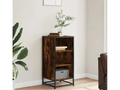 Aparador de roble ahumado 35,5x35x76 cm madera contrachapada y metal