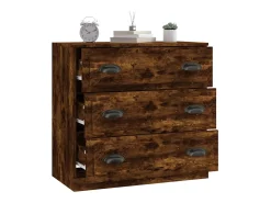 Aparador de roble ahumado 70x35,5x67,5 cm madera de ingeniería