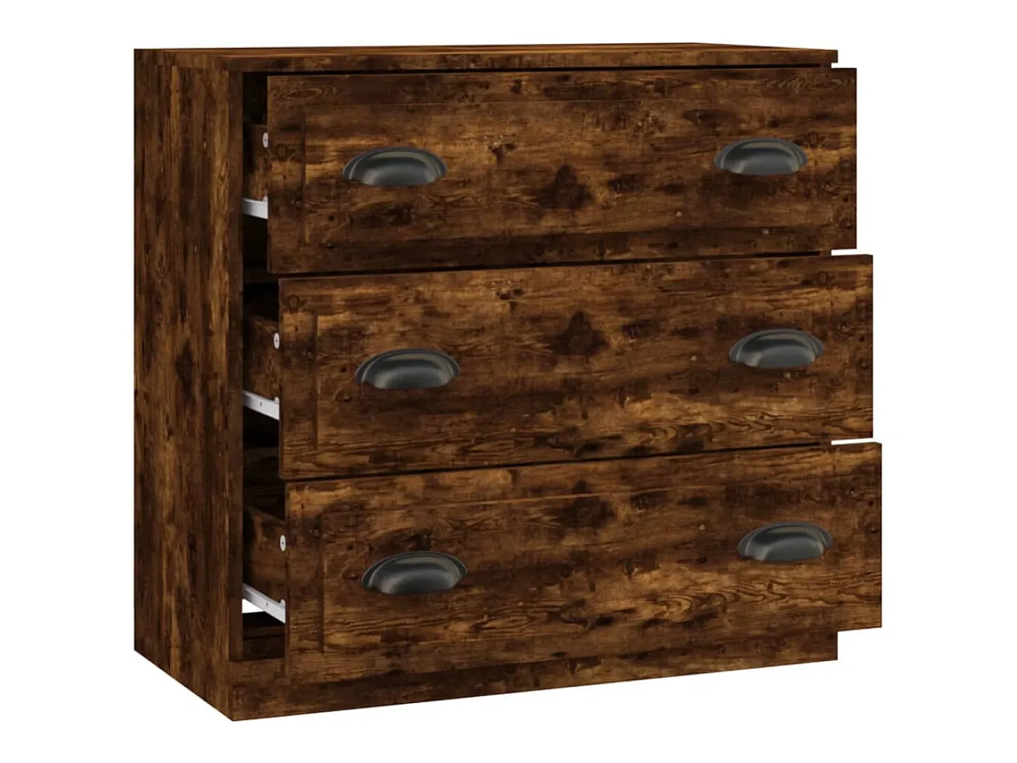 Aparador de roble ahumado 70x35,5x67,5 cm madera de ingeniería
