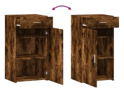 Aparador de roble ahumado 50x42,5x93 cm madera de ingeniería