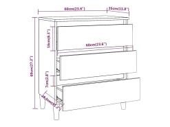 Aparador de roble ahumado 60x35x69 cm Madera de ingeniería
